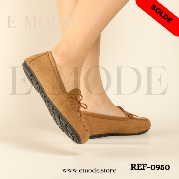 Mocassins Femme Daim Camel-REF-0950