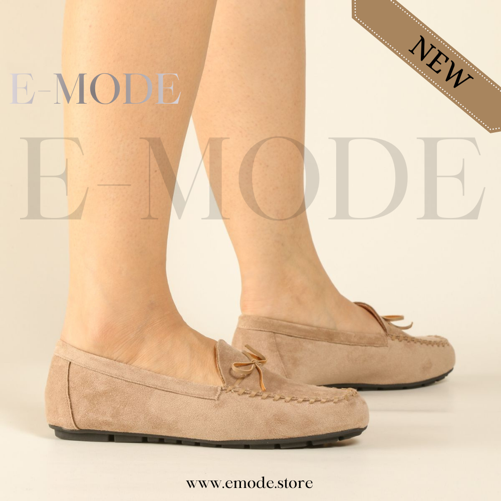 Mocassins Femme -Daim- Beige-REF-0951