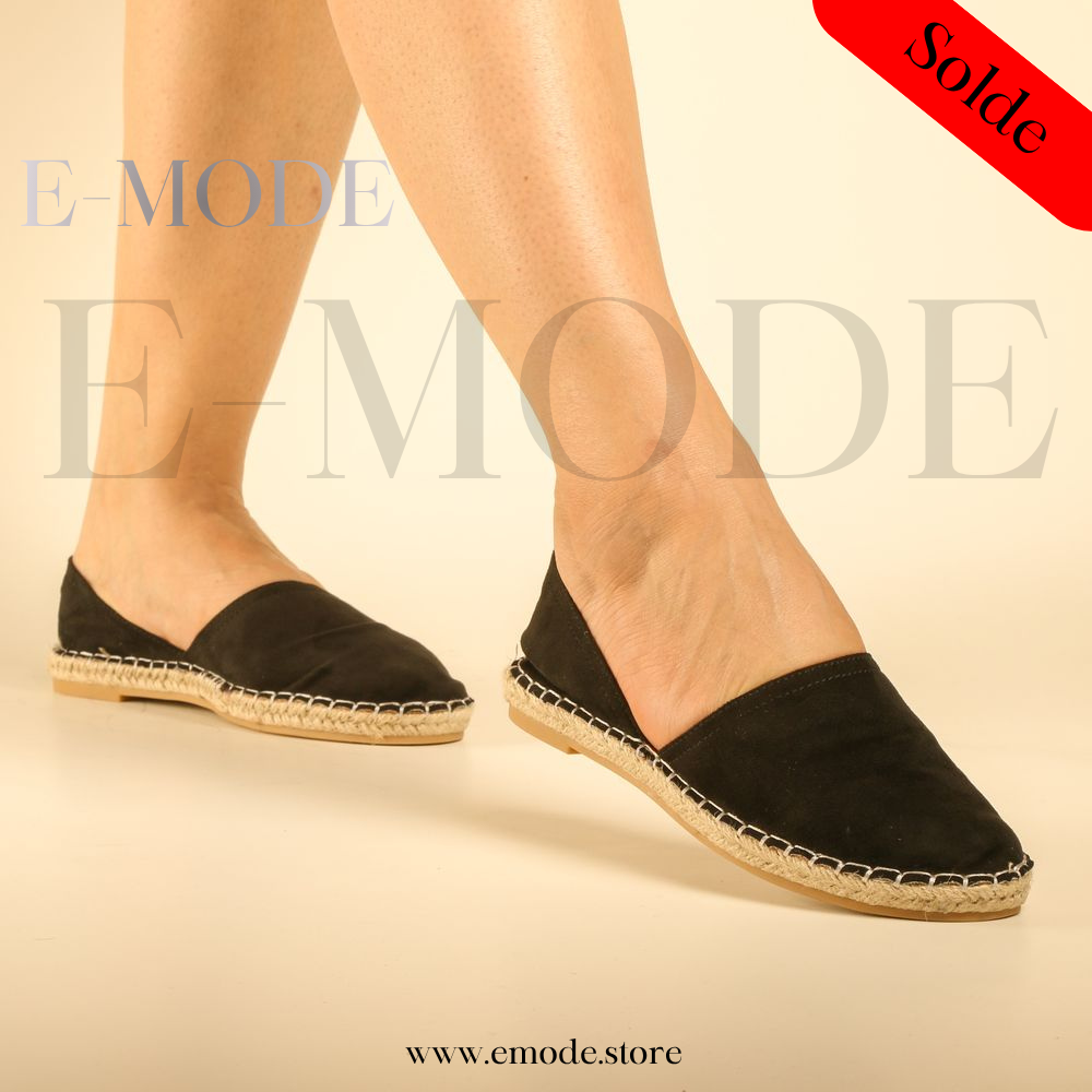 Espadrille semelles Raphia - Noir - REF-0961