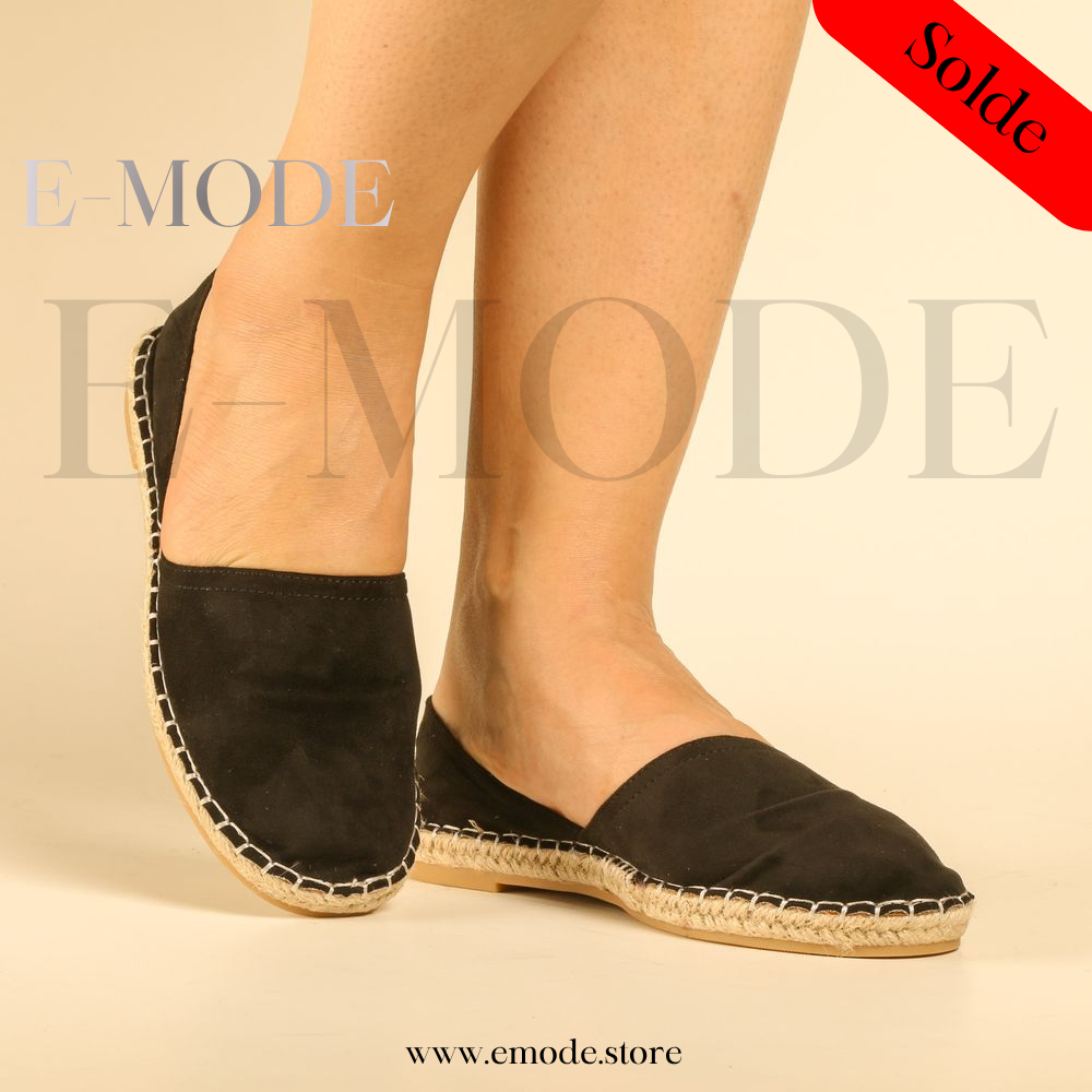 Espadrille semelles Raphia - Noir - REF-0961