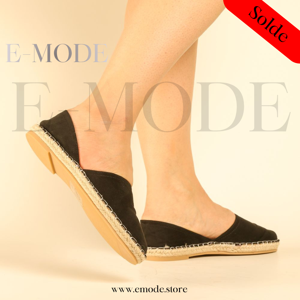 Espadrille semelles Raphia - Noir - REF-0961