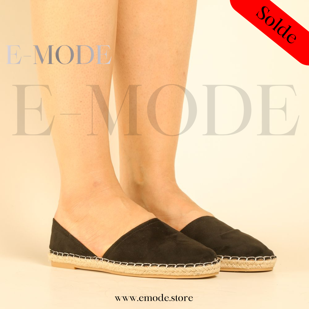 Espadrille semelles Raphia - Noir - REF-0961