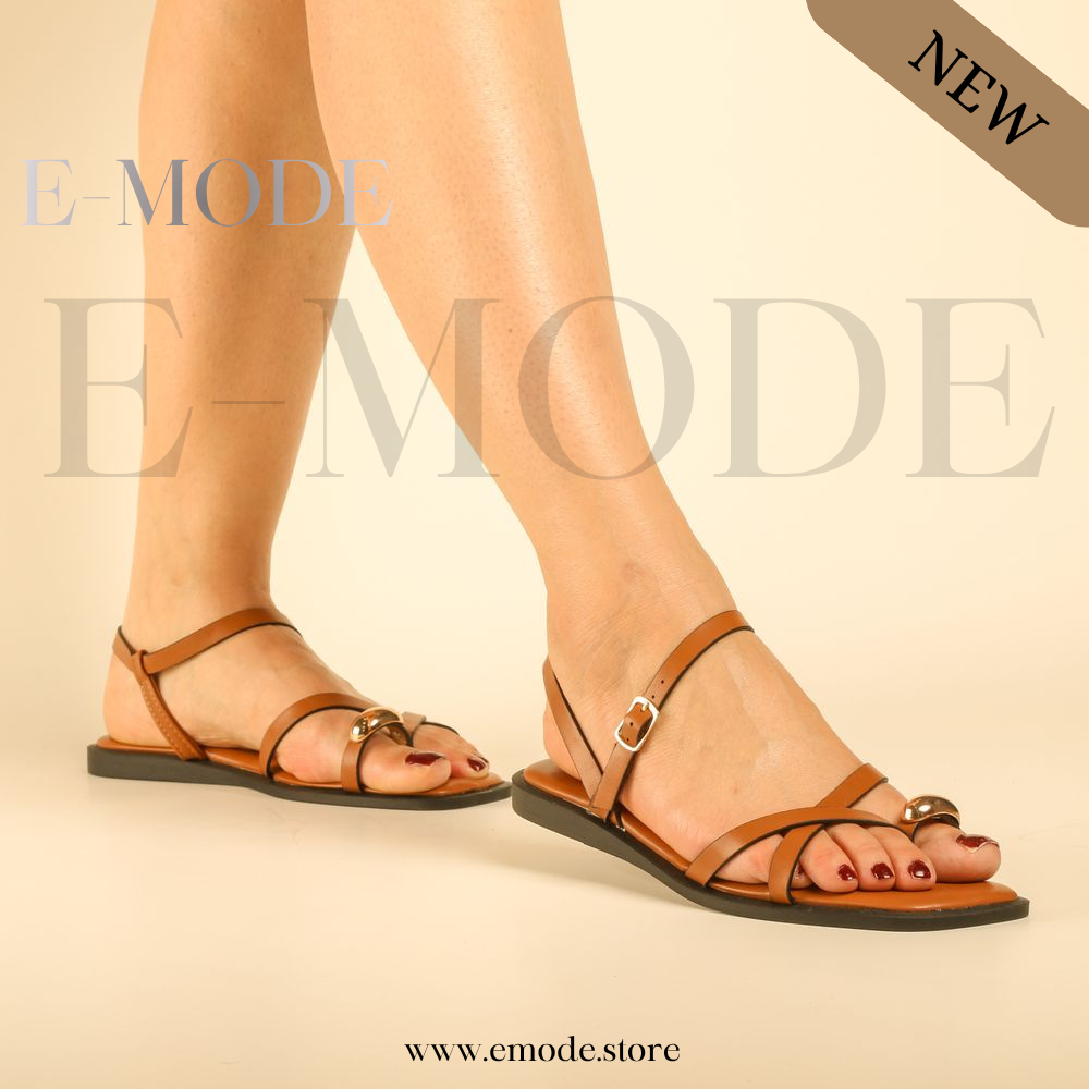 Sandales Plates Marron Camel - REF-0970