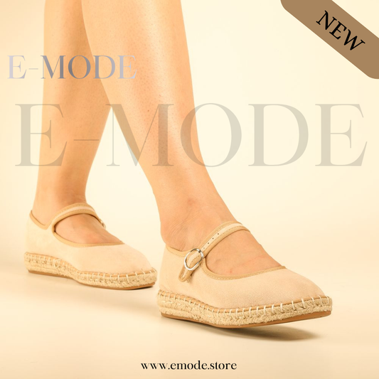 Espadrille avec boucle - Beige - REF-0974