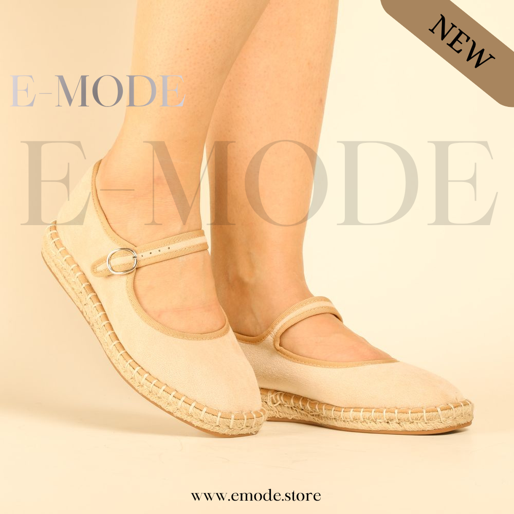 Espadrille avec boucle - Beige - REF-0974