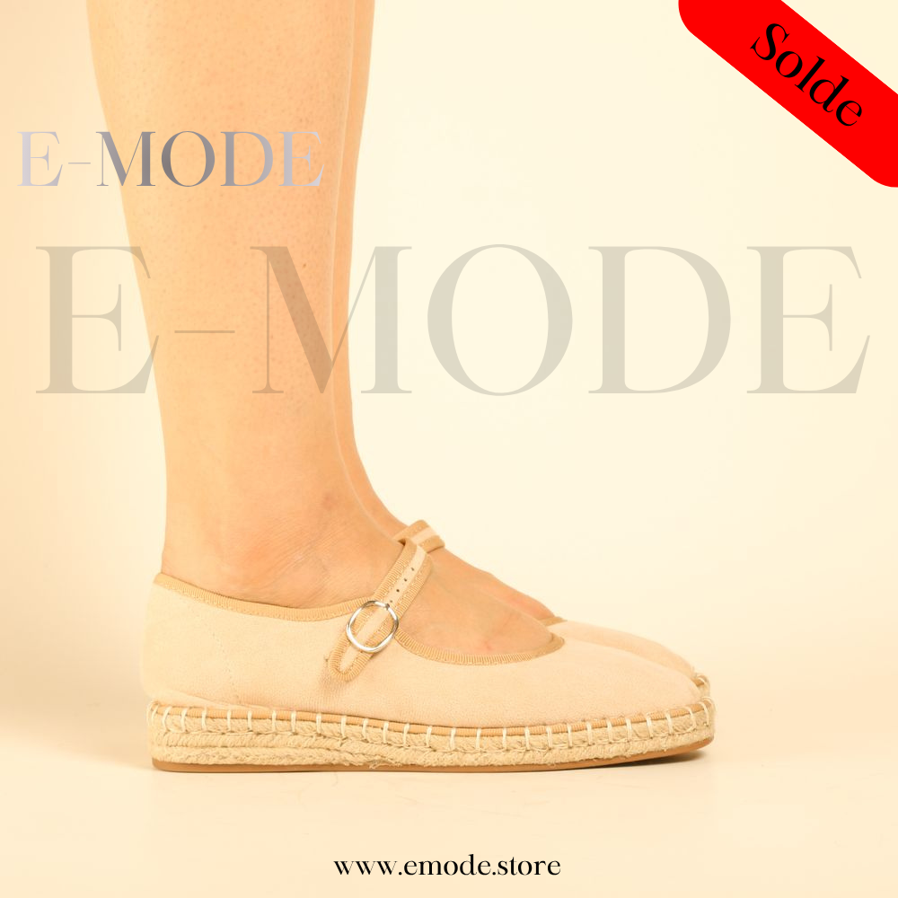Espadrille avec boucle - Beige - REF-0974