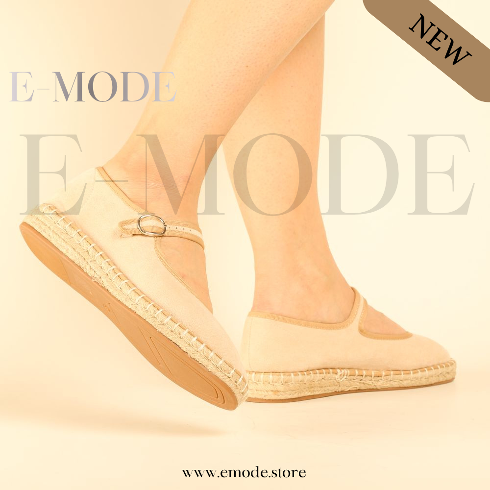 Espadrille avec boucle - Beige - REF-0974