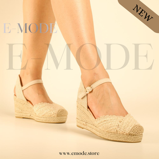 Sandales semelles Raphia - Beige - REF-0975