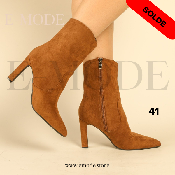 Bottines A Talons - Daim - Marron - REF-0911