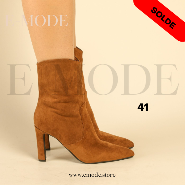 Bottines A Talons - Daim - Marron - REF-0911