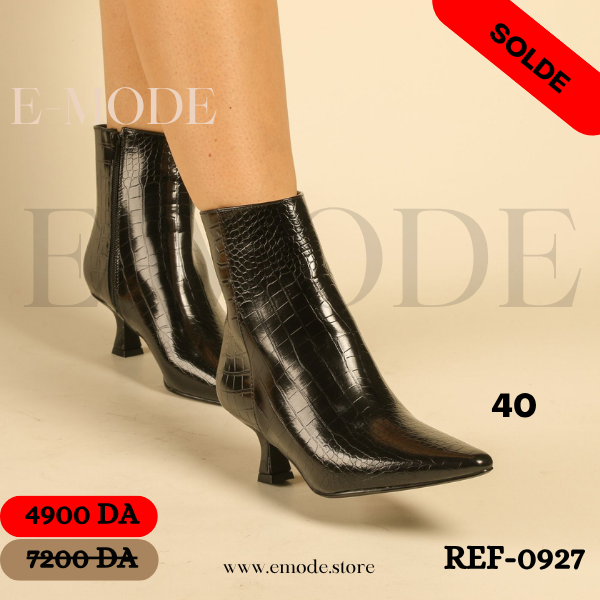 Bottines Croco Noir REF-0927