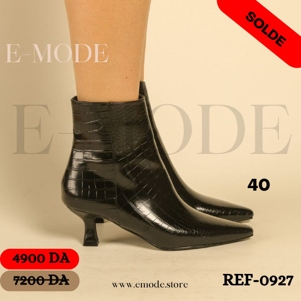 Bottines Croco Noir REF-0927