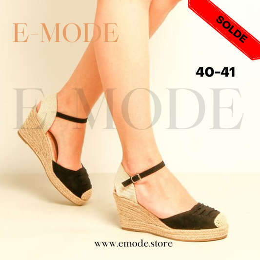 Sandale talon Haut Noir / REF-0588