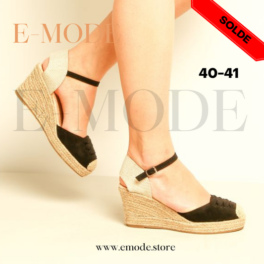 Sandale talon Haut Noir / REF-0588