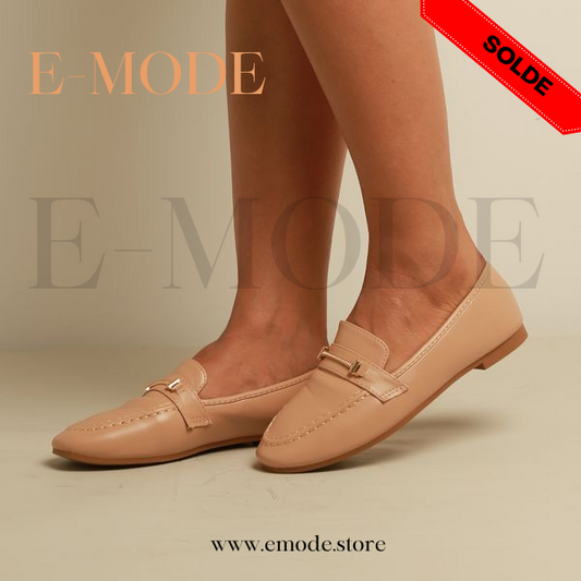 Mocassin-Simili cuir-Marron khaki-REF-0651